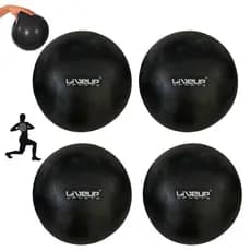 Kit 4 Overball 25 Cm Preta para Pilates, Fisioterapia, Treino Exercícios e Ginástica Liveup Sports