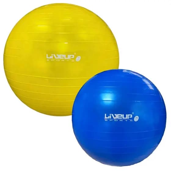 Kit Bola Pilates 65 Cm Azul + Bola 75 Cm Amarela