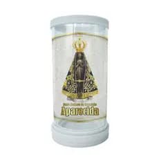 Porta Vela em Vidro e Mármore Nossa Senhora Aparecida - 18cm