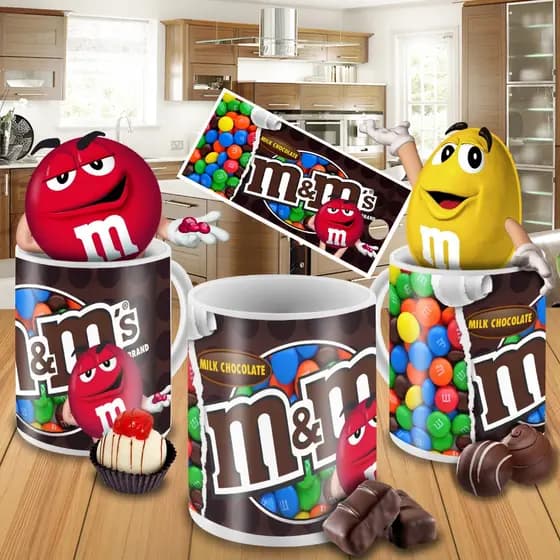 Caneca Porcelana tema M&M