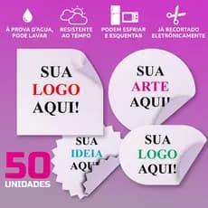 50 Etiquetas Adesivas Personalizadas Em Vinil