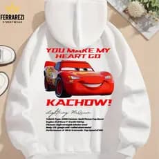 Moletom Masculino Feminino Casaco Carros Relâmpago McQueen Unissex Casual Capuz