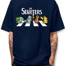 Camiseta The Starters Pokémon - Pikachu Bulbasaur Charmander Squirtle - Estilo Streetwear