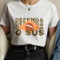 Camiseta Defenda o SUS | Arte Conceitual com Estampa Social Expressiva Premium