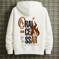 Moletom Blusa de Frio Com Capuz Moda Religiosa "Orai sem Cessar" Casual Streetwear Lançamento 2026