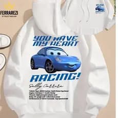 Moletom Canguru Carros Disney Sally Carrera Streetwear Unissex Com Capuz Casaco de Frio Premium Oversized