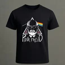 Camiseta Personalizada Pink Freud Sigmund Psicologia do Rock Algodão Premium Band T-shirt Unissex