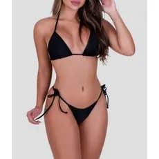 Conjunto biquíni cortininha de amarrar praia