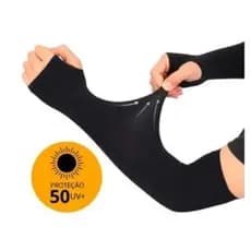 Par Manguito mangote com Dedo Proteção solar UV50+ Corrida Fitness Academia Unissex