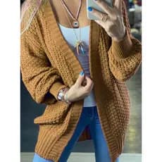 Casaco Kimono Blusa De Frio Femi Tricot Cardigã Inverno Moda