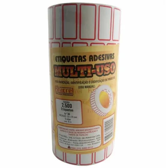 Etiqueta Adesivo Preco N06 5 Rolo 10M 39X20 Fitacrel