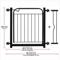 Grade Portão Para Pets Cachorro 68 Cm X 83 Cm ( Já Com Extensor 10 Cm) Altura 69 Cm