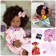 Bebê Reborn Realista Boneca Menina Negra Original Silicone
