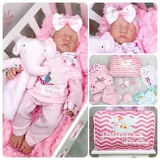 Bebê Reborn Realista Silicone Pode Banho + Itens e Bolsa
