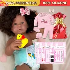 Bebe Reborn Silicone 100% Realista Negra + Itens Envio Imediato