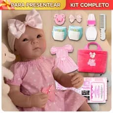 Bebe Boneca Reborn Menina Silicone Com Itens Bolsa Maternidade