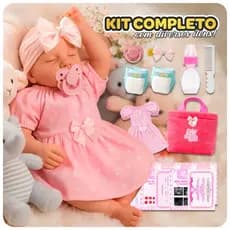 Boneca Bebê Reborn Menina 100% Silicone Realista Barata com Itens Criança Infantil