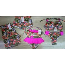Kit Família Moda Praia / Biquíni Mãe Sunga Inf Shorts Masculino / Traje De Banho Família