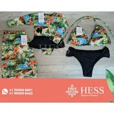 Biquíni Tal Mãe Maiô Tal Filha Shorts Pai/ Moda Praia Família Iguais / Maiô Manga Longa