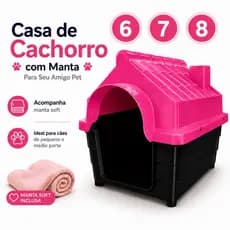Casa Casinha De Cachorro Plástica N6 N7 N8 Com Mantinha Poliester Para o FRIO Aconchego Para Seu Pet