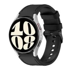 Pulseira Couro Sintético Interior Silicone Para Watch6 40mm