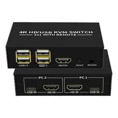 Chaveador Switch Kvm 2 Portas Hdmi Mouse Teclado E Monitor