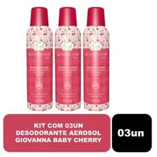 Kit Com 03un Desodorante Aerosol Giovanna Baby Cherry 150ML