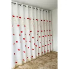 CORTINA VOAL BORDADA COM FORRO DE MICROFIBRA 4,00 × 2,60 PROMOÇÃO