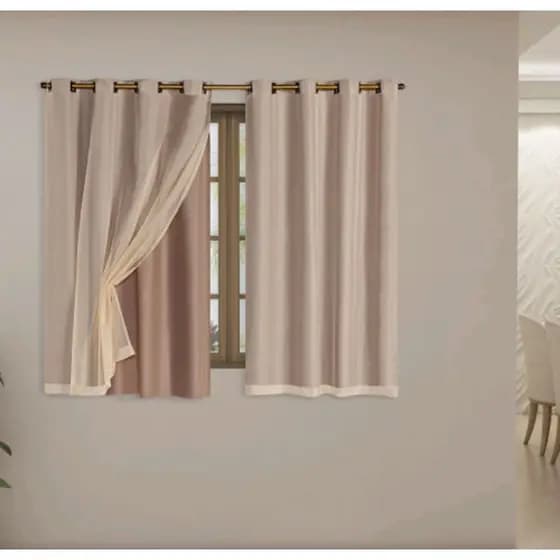 Cortina Blackout Blecaute Com Voil liso 2,80 Larg x 1,70 de Alt P/ Sala ou Quarto
