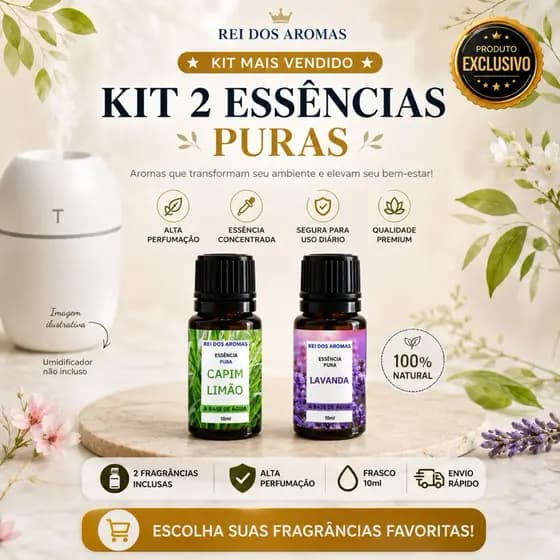 Kit 2 Essências Aromatizador e Umidificador 10ml - Premium