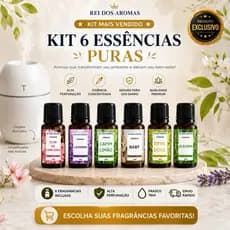 Kit 6 Essências para Aromatizador e Umidificador 10ml + 1 de Brinde