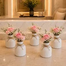 kit com 20 vasos de gesso - casamento, batizado, festa de 15 anos, aniversário, chá revelação