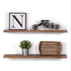 Kit 2 Prateleira Suspensa com suporte Decorativo de Parede Organizador envelhecido