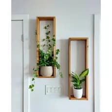 Kit 2 Nichos Retangular Decorativos Organizador Madeira Pinus