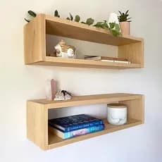 Kit 2 Nicho Retangular Natural Organizador