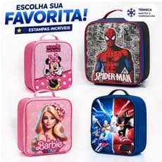Lancheira Térmica Infantil Feminina e Masculina Grande - Reforçada