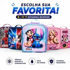 Lancheira Térmica Infantil com Estampas Variadas | Para Meninos e Meninas | Frete Grátis