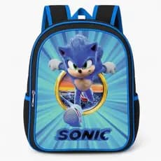 Mochila Escolar Infantil Masculina Sonic – Reforçada, Grande e Leve (4 a 8 anos) Envio Imediato