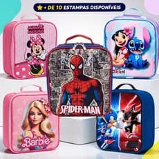 Lancheira Térmica Infantil Escolar | Estampas para Meninos e Meninas | Ideal para Volta às Aulas