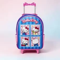 Mochila de Rodinha Hello Kitty Infantil Menina Escolar 4 à 10 Anos