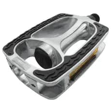 Pedal Bicicleta Calypso Plataforma 9/16 Alumínio Prata/preto - Par