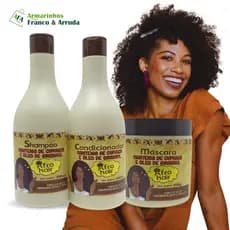 Kit Manteiga de Cupuaçu Para Cabelos Afro - MAYCRENE (Shampoo + Condicionador + Máscara) 3x500ml
