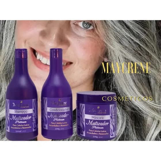 Kit Matizador Maycrene ( Shamp + Cond + Másc ) 500ml - 3 Produtos