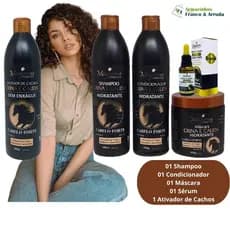 Kit Crina e Cauda Maycrene 5 Produtos Shampoo, Condicionador, Máscara, Ativador de Cachos e Serum