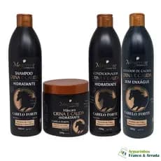 Kit Crina E Cauda Maycrene - Força, Brilho e Crescimento (Shampoo + Condicionador + Mascara + Ativados) 4x500ml
