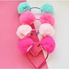 Tiara de cabelo infantil Maria Clara Menina Pompom Luxo