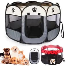 Cercado para Cachorro e Gato Cercadinho Pet Dobrável Casinha Transporte Portátil para Viagens