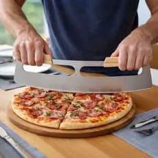 Cortador De Pizza Aço Inoxidável Profissional Meia Lua 35cm