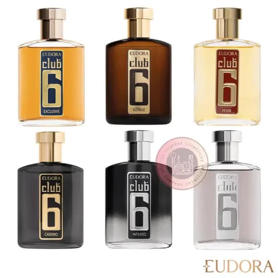 Colônia Club 6 Eudora 95ml (Perfume Masculino): Clássico, Cassino, Exclusive, Intenso, Voyage, Spotlight ou Fever