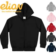 Jaqueta Elian - Moletom Flanelada Capuz Zíper Infantil 1 ao 16
